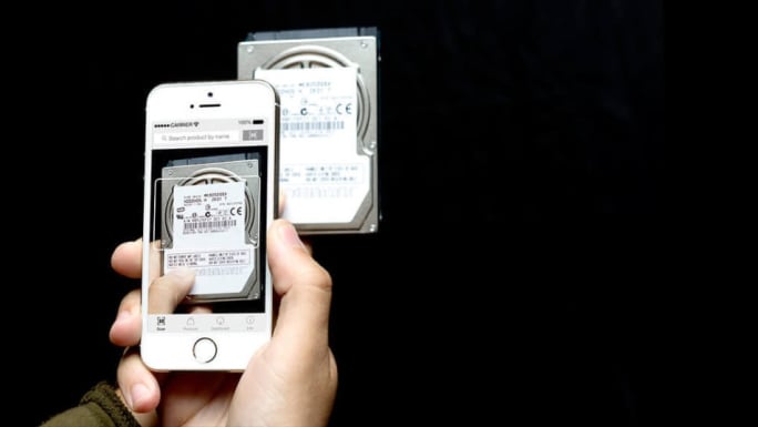 scanning barcode from an HDD