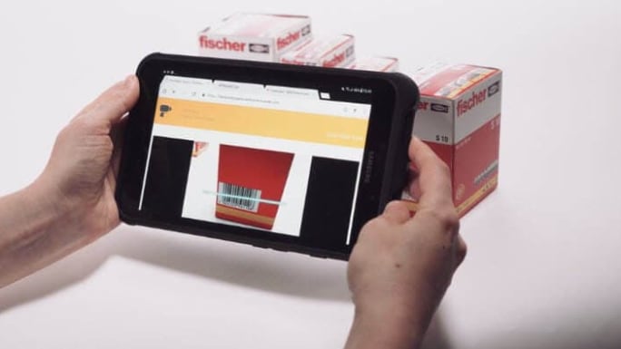 scanning barcode with tablet
