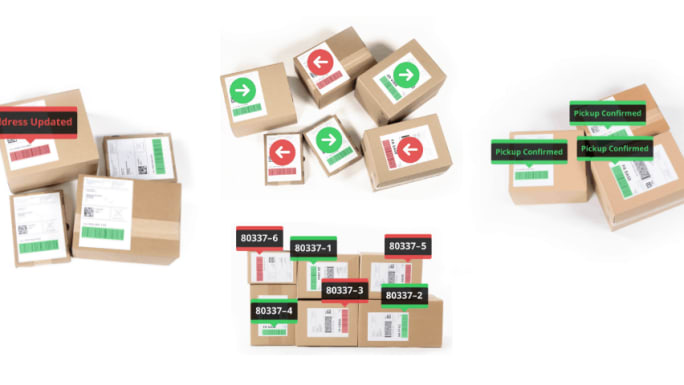 boxes with barcodes