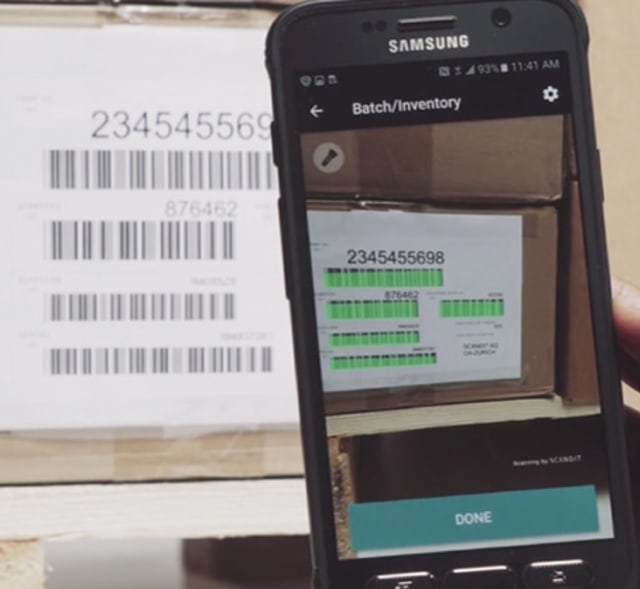 receiving and stocking using smartphone