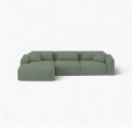 Thumbnail front-on studio photo of the product Candy Left Corner Chaise, 301 cm, Tuscany Sea Green, Corduroy