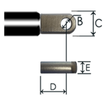 Part # 3618.5 fixed eye ends E28.0808