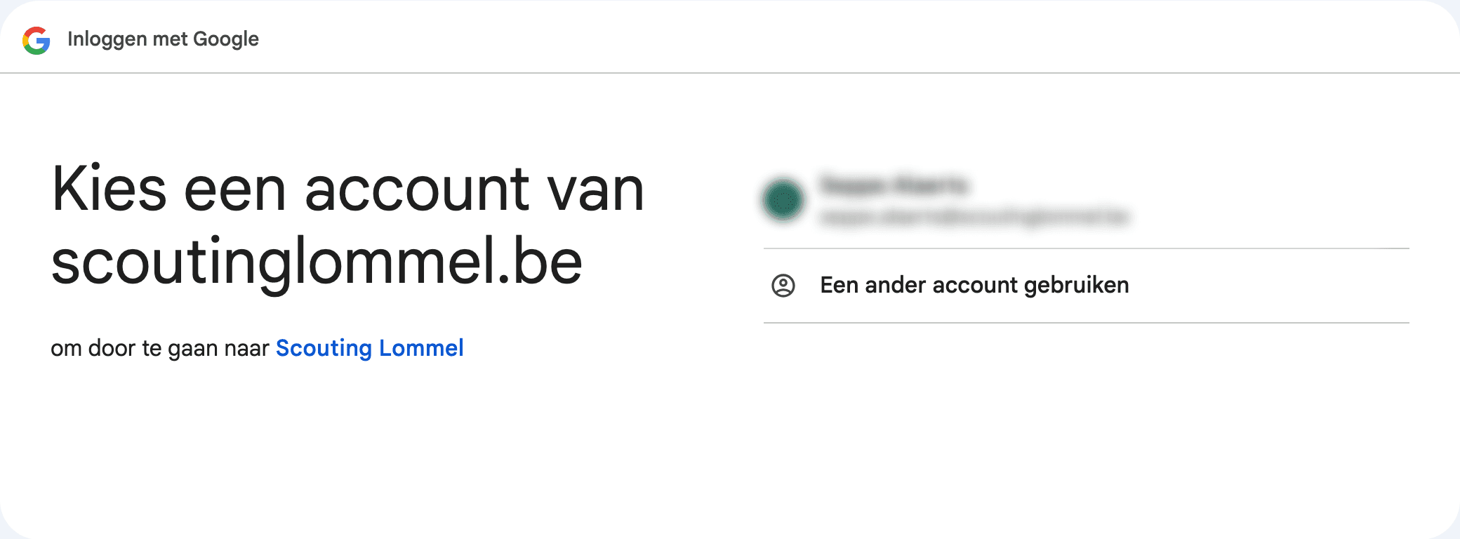 Kies je @scoutinglommel.be account