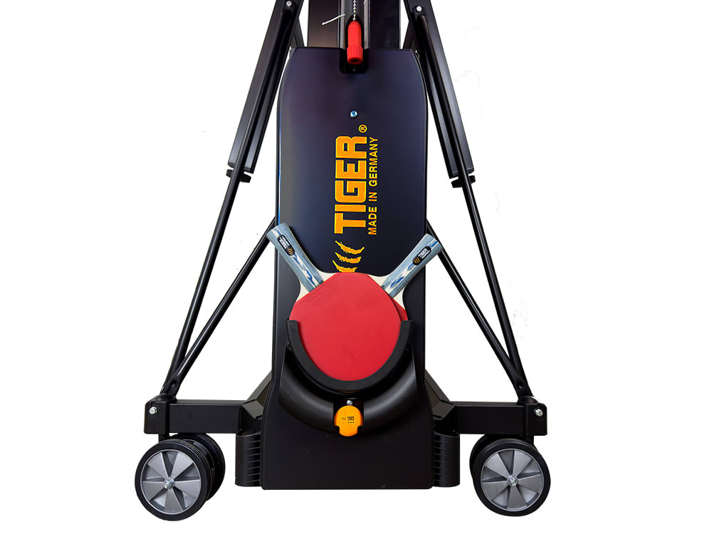 Paddle and ball storage built into the Tiger Portland Outdoor V2 table