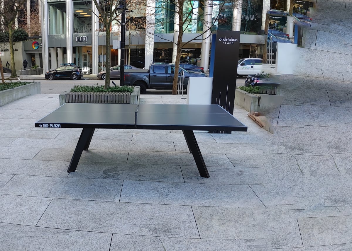 Tiger Plaza Outdoor table in a public Vancouver plaza