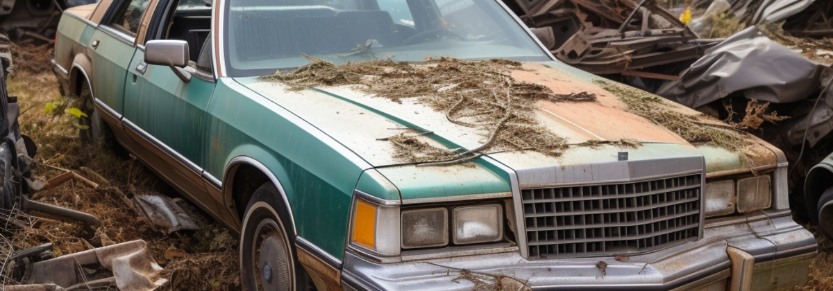 Grand Marquis Sitting In Junkyard