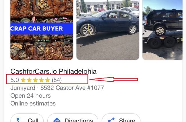 Cashforcars.io Google My Business Listing