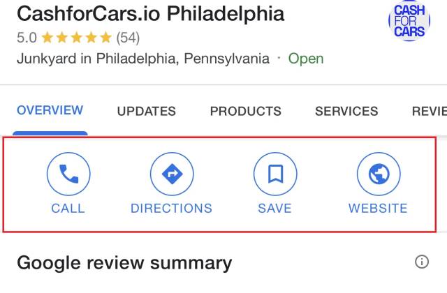Cashforcars.io GMB Listing 