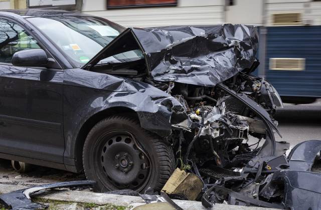 totaled car in an accident
