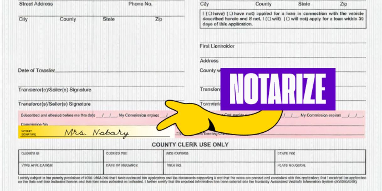 Kentucky car titles must be notarized. Wait to sign until you are before a Notary.
