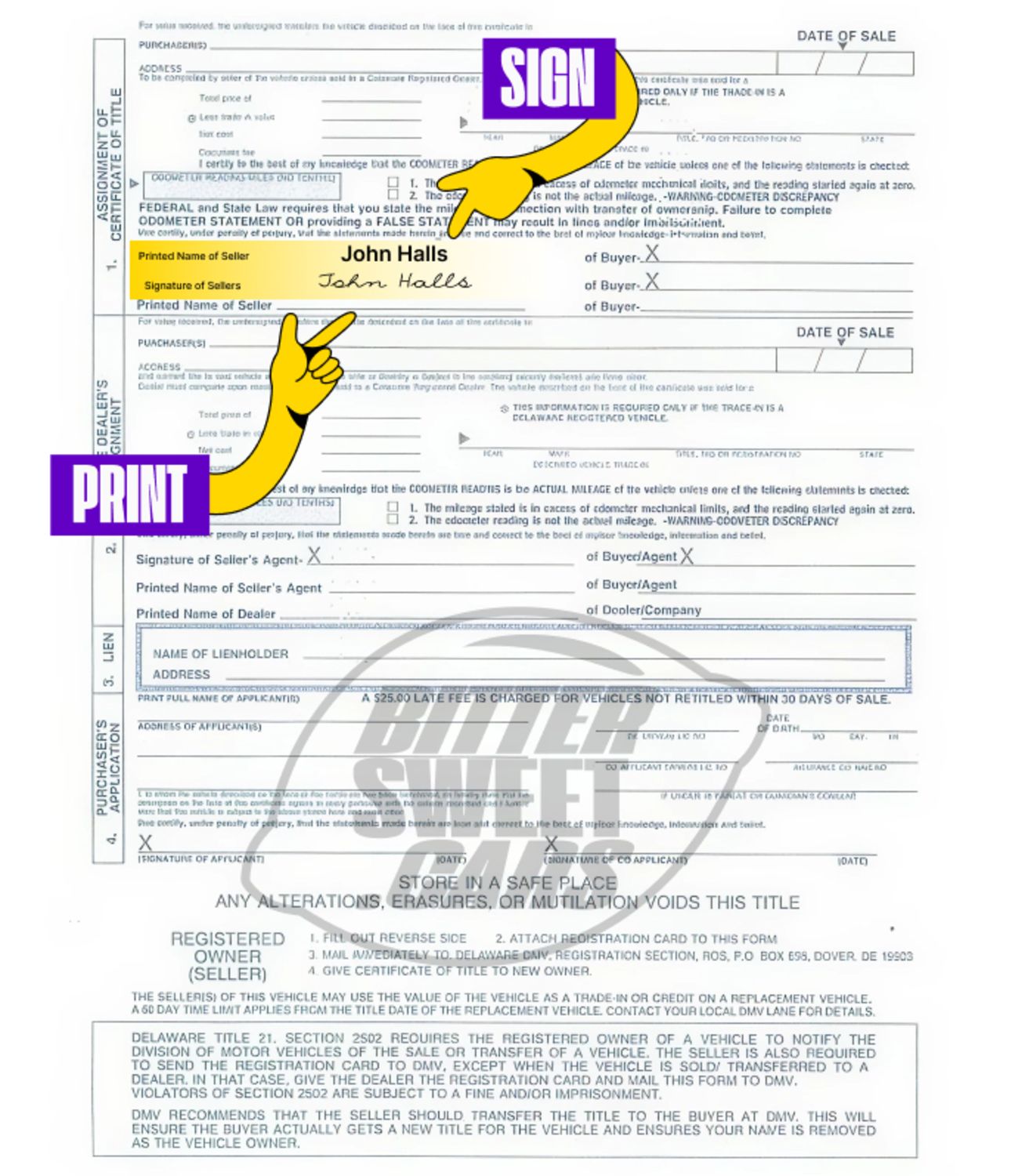 How to Sign Over a Car Title in Delaware