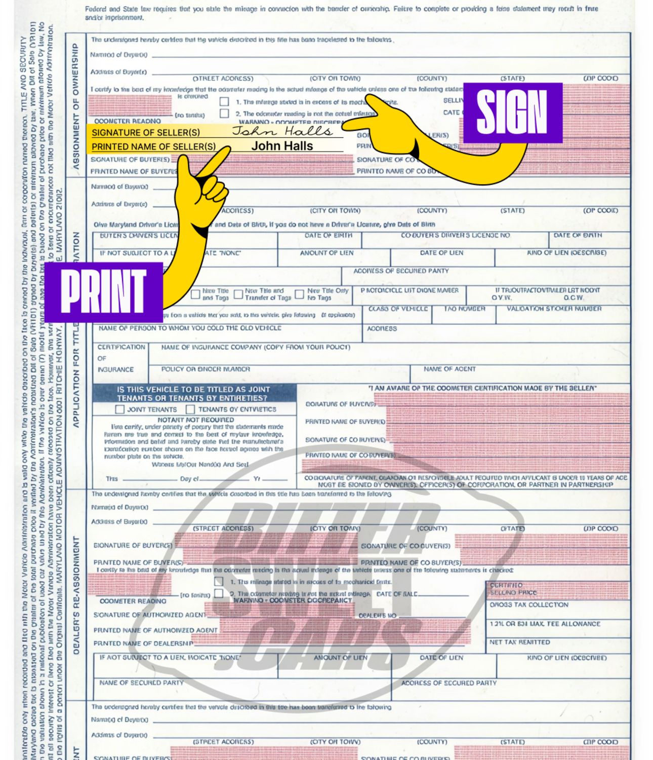 How to Sign Over a Car Title in Maryland