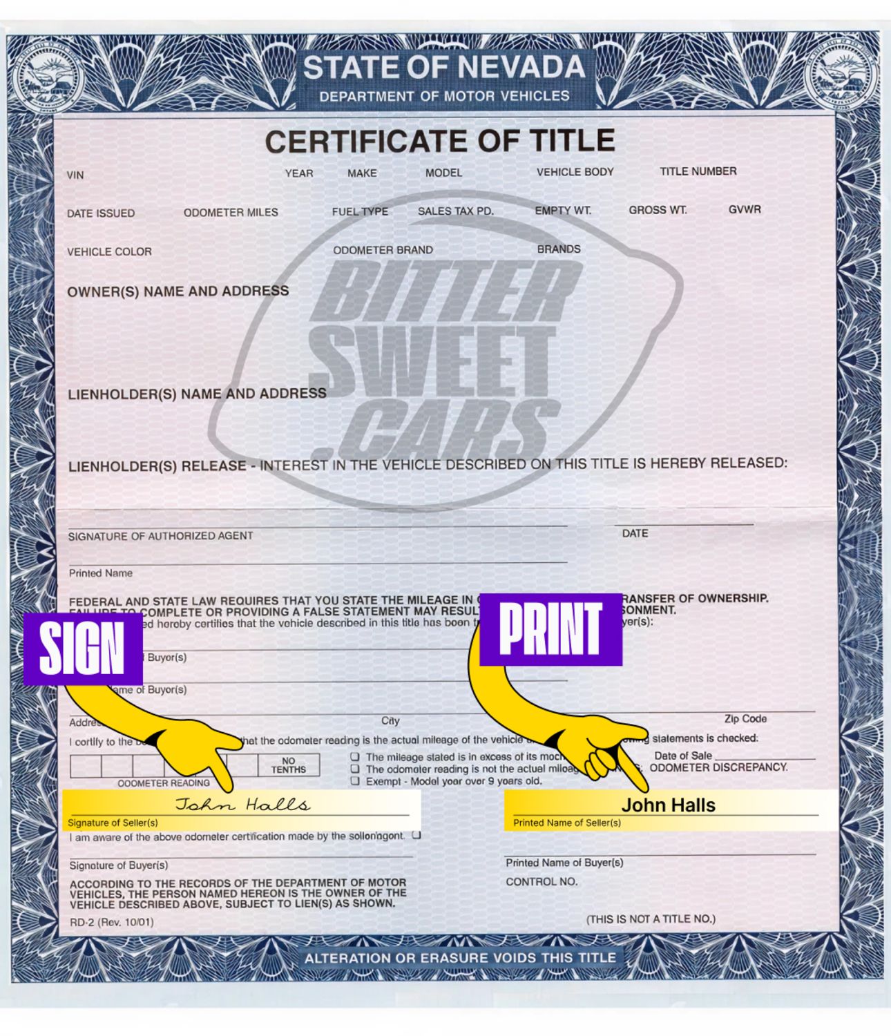 How to Sign Over a Car Title in Nevada
