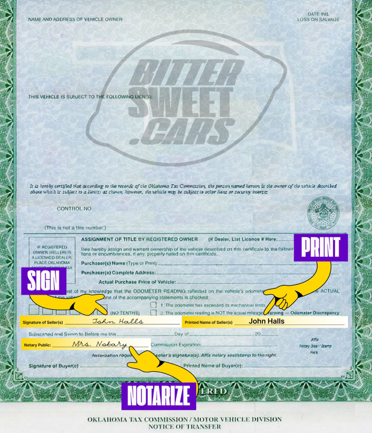 How to Sign Over a Car Title in Oklahoma