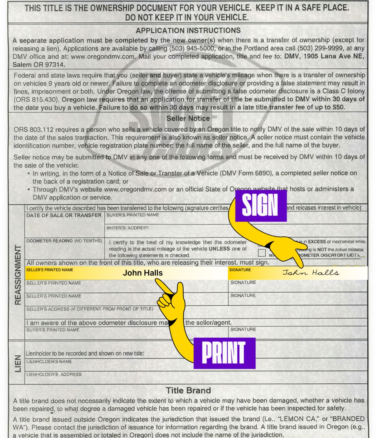 How to Sign Over a Car Title in Oregon