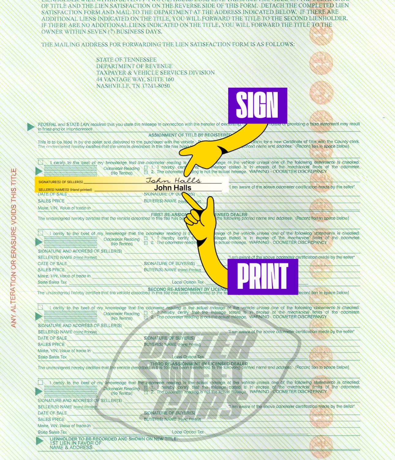 How to Sign Over a Car Title in Tennessee