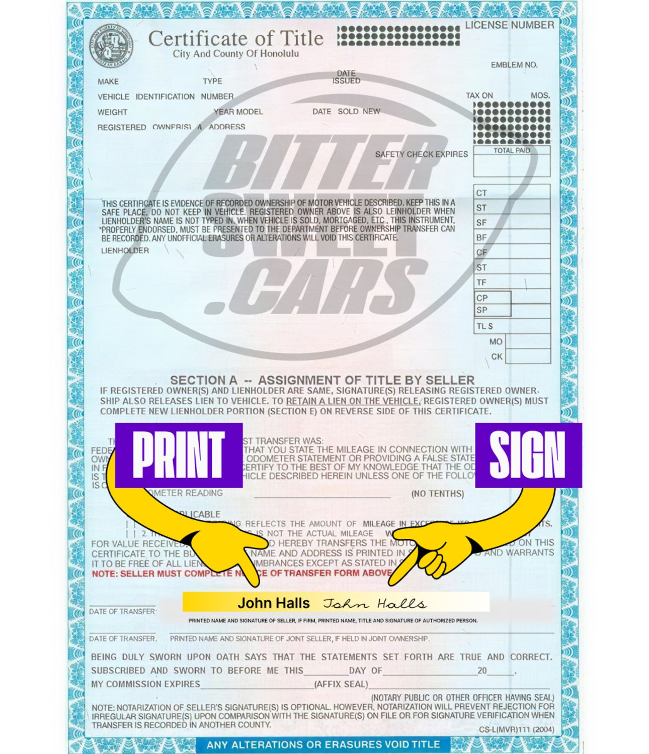 How to Sign Over a Car Title in Hawaii?