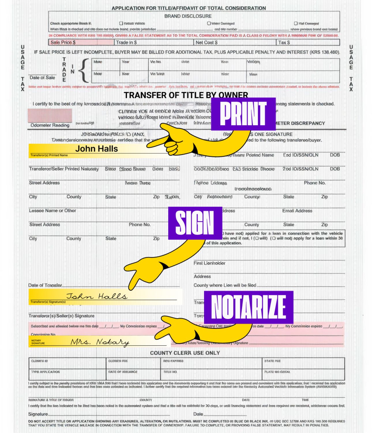 How to Sign Over a Car Title in Kentucky