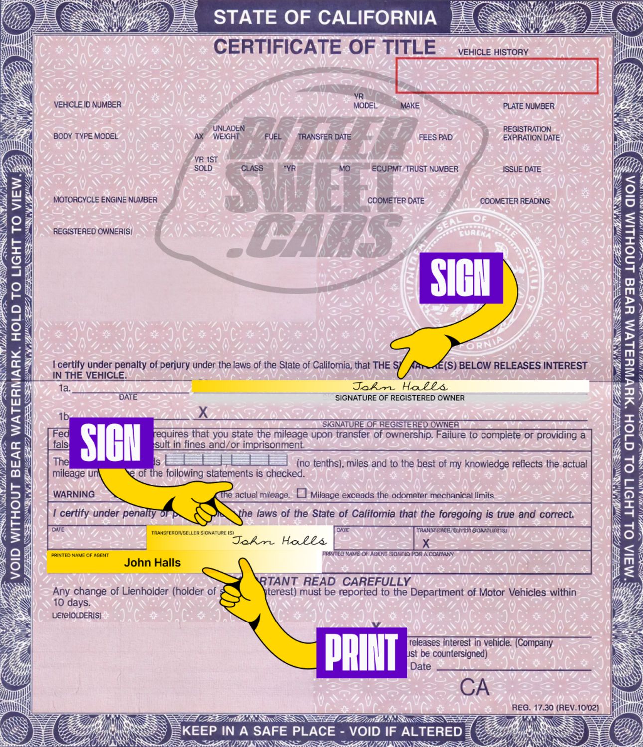 How to Sign Over a Car Title in California