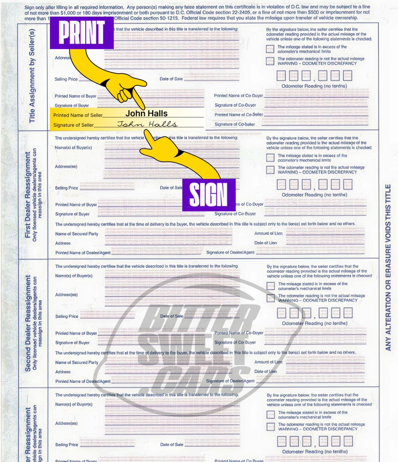 How to Sign Over a Car Title in District of Columbia