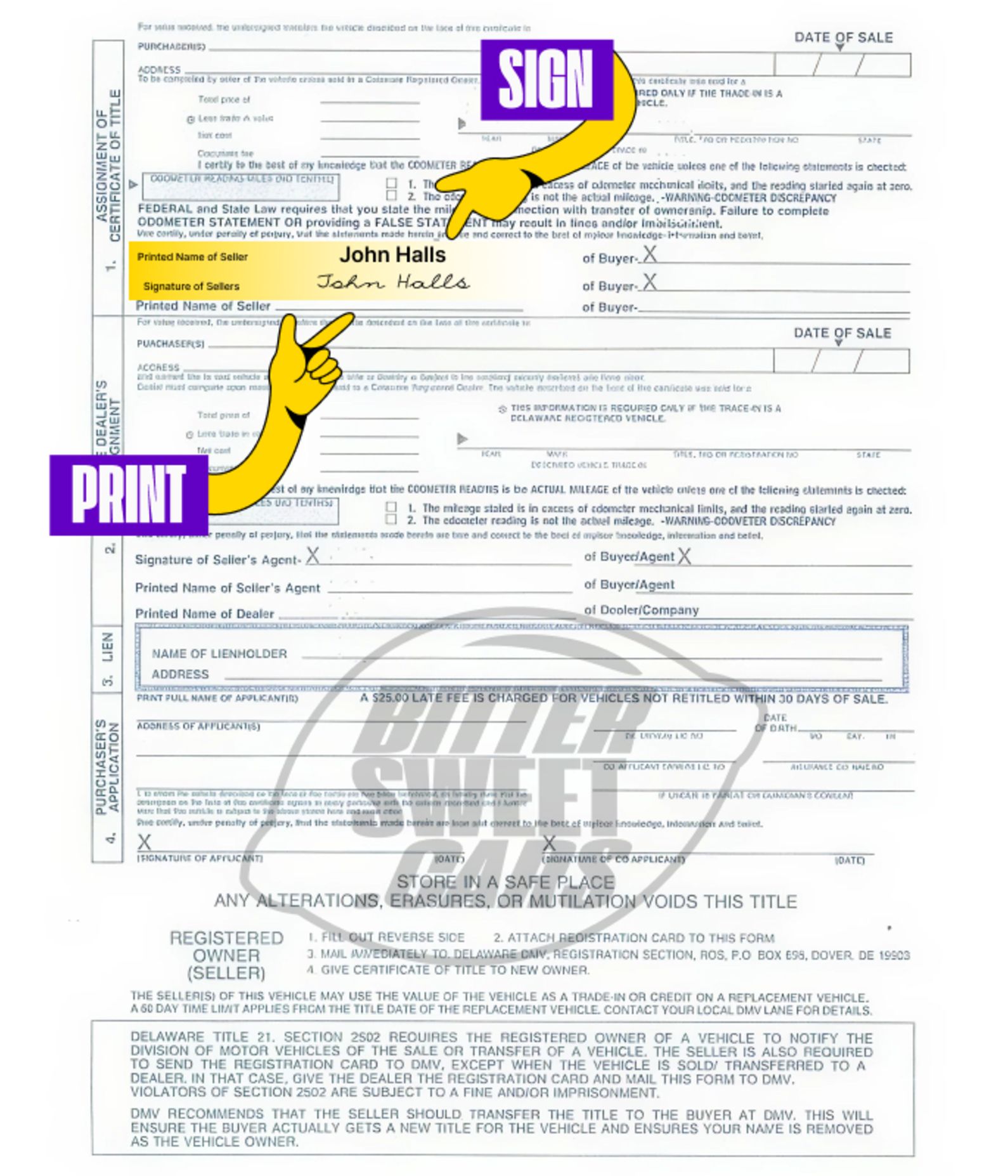 How to Sign Over a Car Title in Delaware