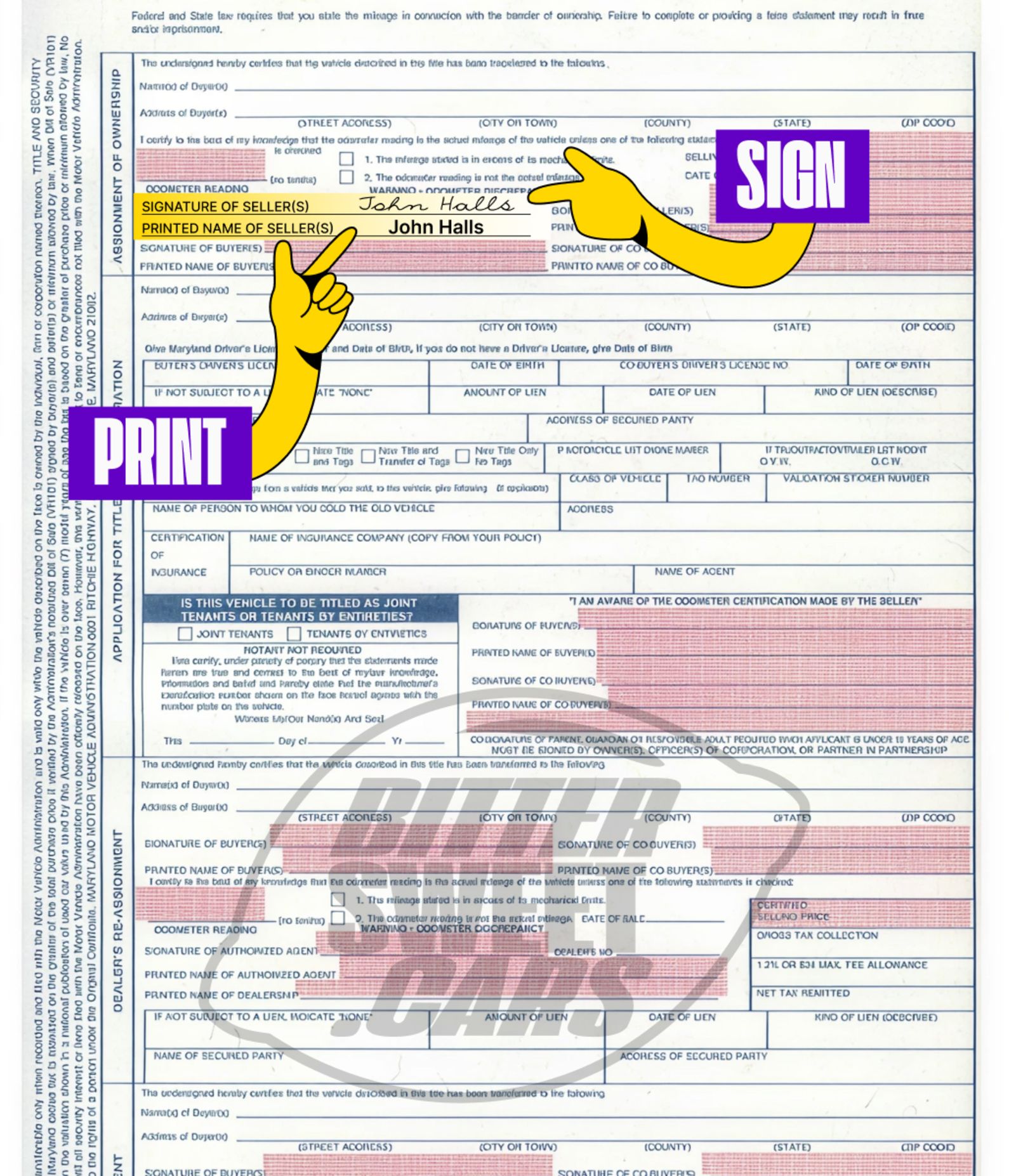 How to Sign Over a Car Title in Maryland