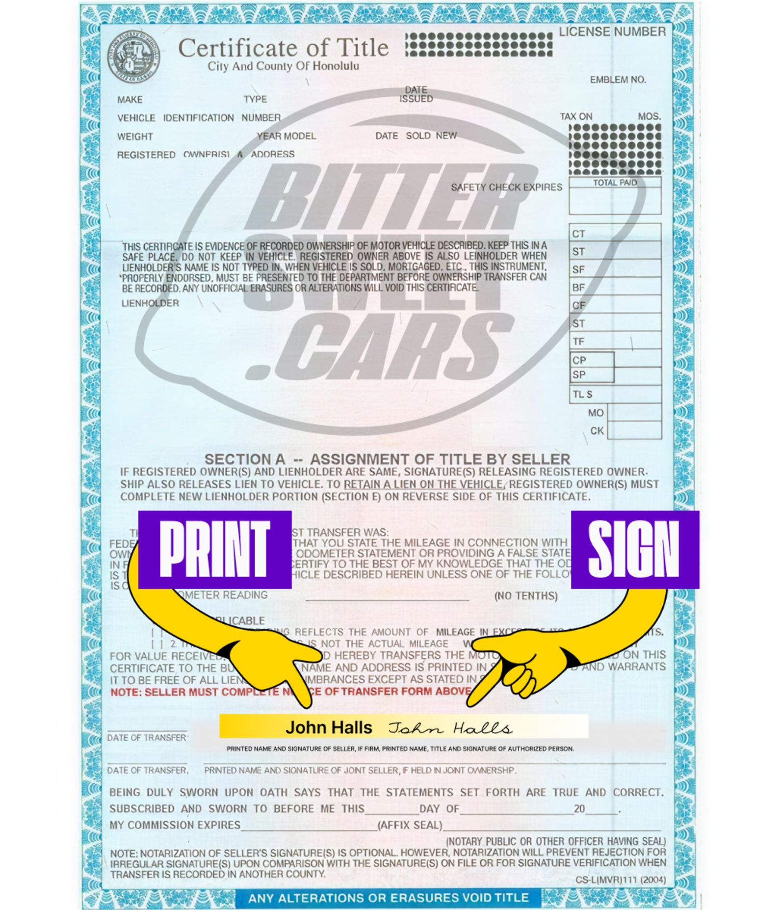 How to Sign Over a Car Title in Hawaii?