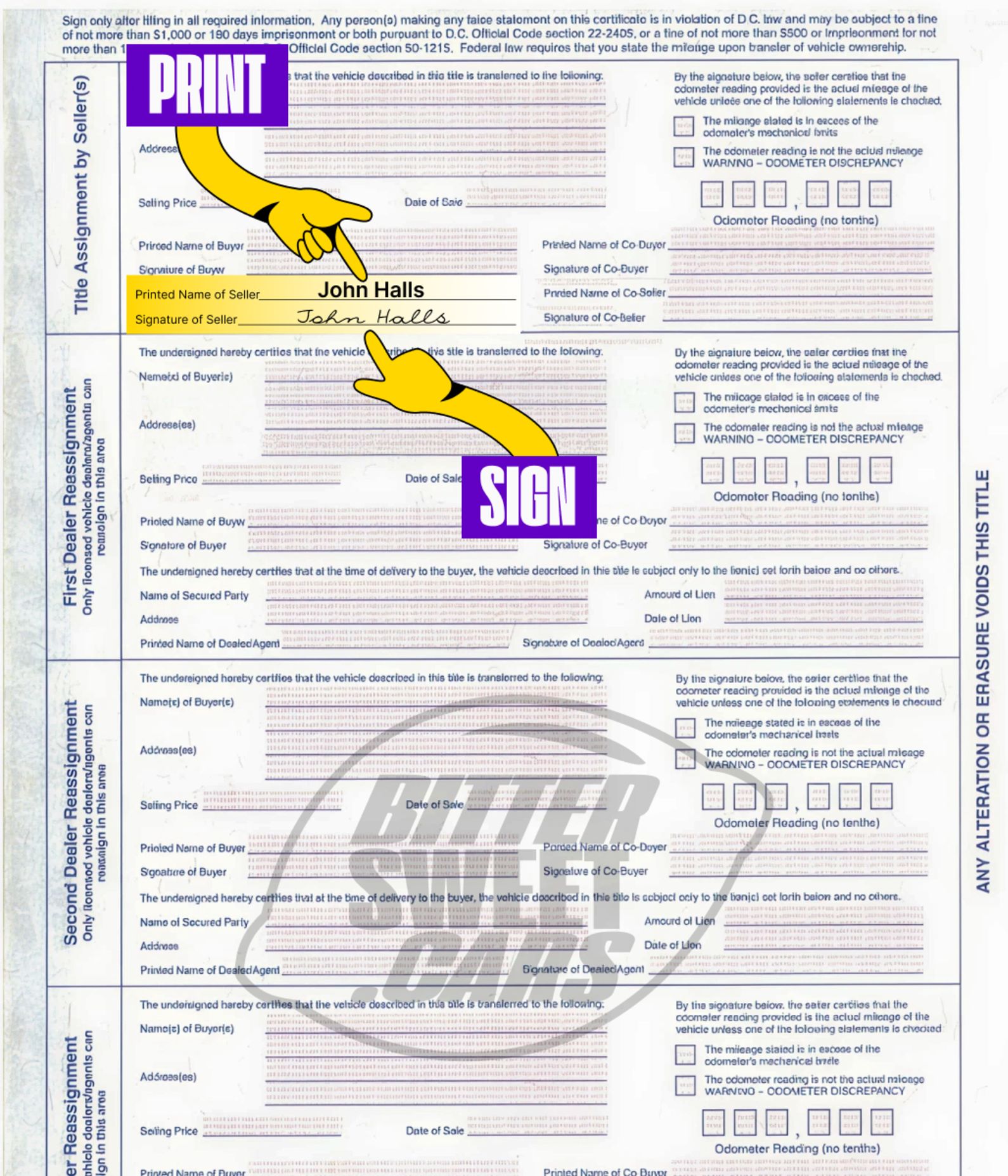 How to Sign Over a Car Title in Washington DC