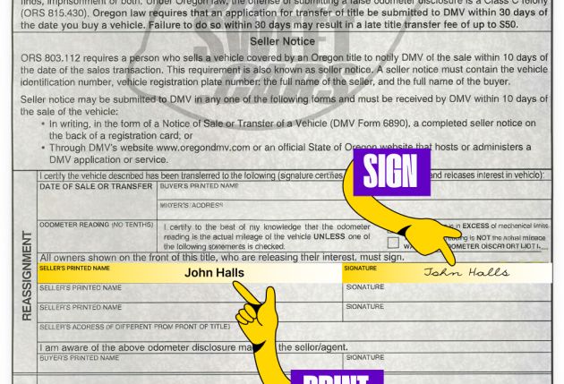 How to Sign Over a Car Title in Oregon