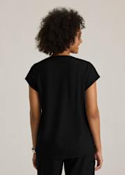 Marisol 2-Pocket Cowl Neck Cap Sleeve High-Low Hem Top