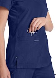 Jean 3-Pocket Jewel Neck Scrub Top