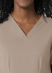 Fitted 3-Pocket V-Neck Top