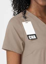 Fitted 3-Pocket V-Neck Top