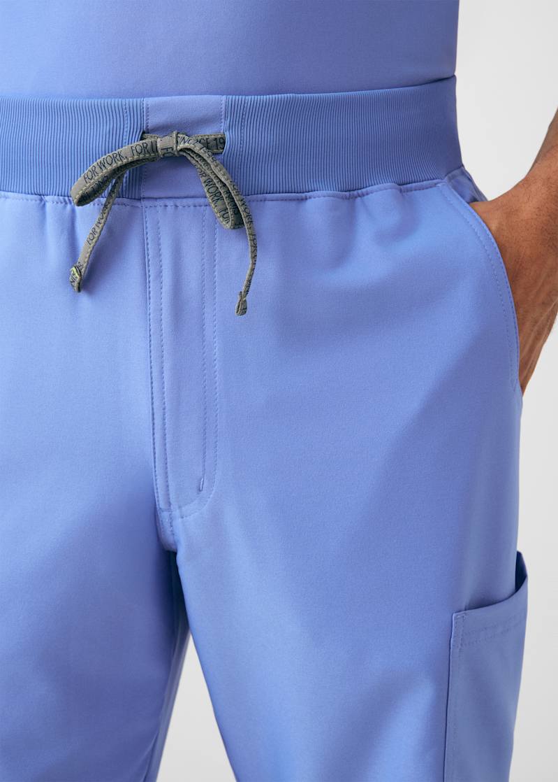 7-Pocket Rib Knit Waistband Men's Cargo Jogger