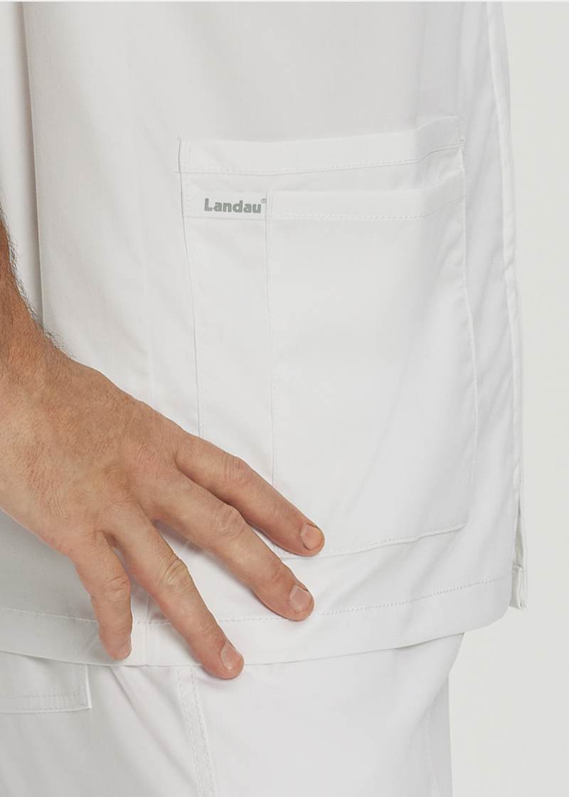 Landau ProFlex Men's 5-Pocket Zip-Front Collared Scrub Top