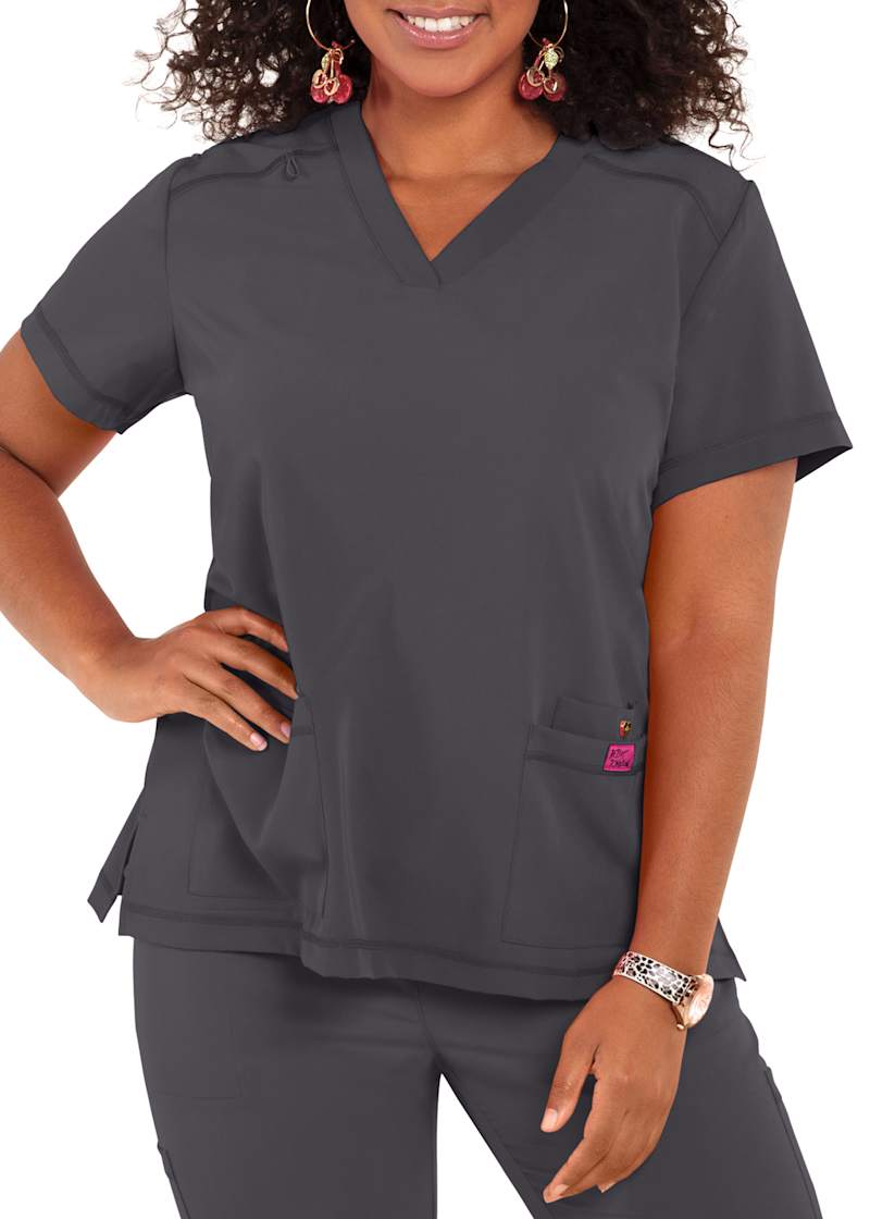 Betsey Johnson Freesia V-Neck Scrub Top | Scrubs & Beyond