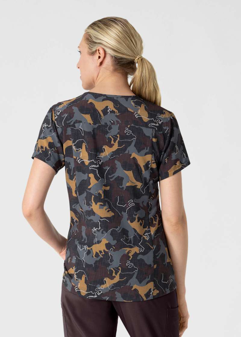 Carhartt Force Cross-Flex Carhartt Furry Fete V-Neck Print Scrub