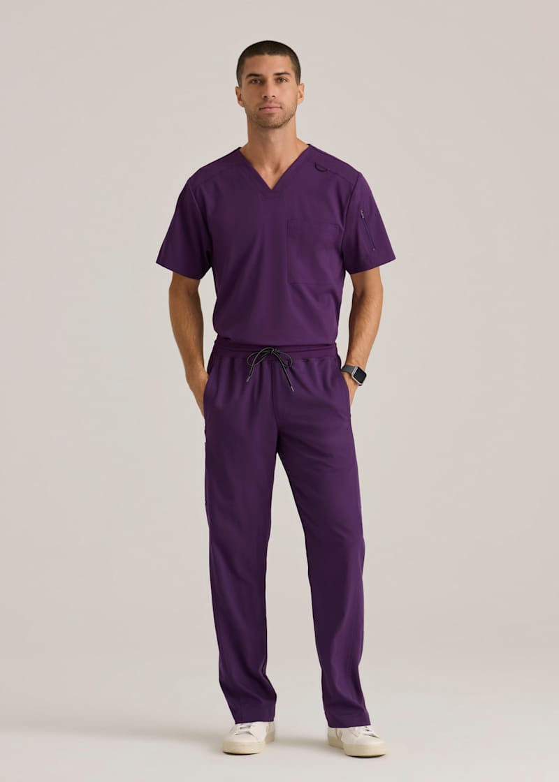 Grey's Anatomy Spandex Stretch Murphy Men's 2 Pocket Scrub Top