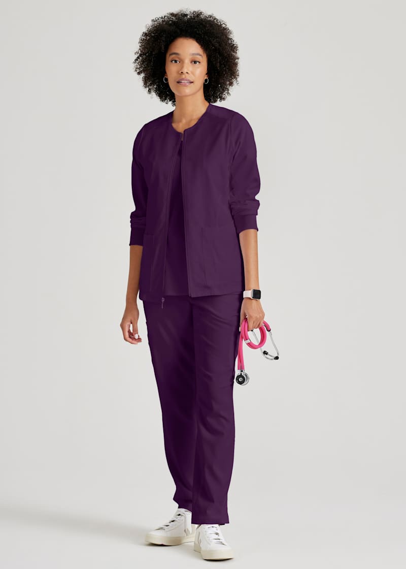 Gianna 5-Pocket Crewneck Jacket | Scrubs & Beyond
