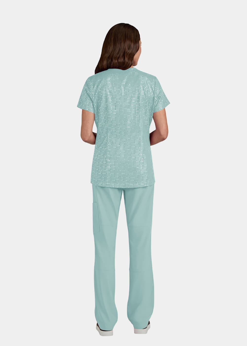 Koi Lite Koi Lite Velora 2-Pocket V-Neck Iridescent Sage