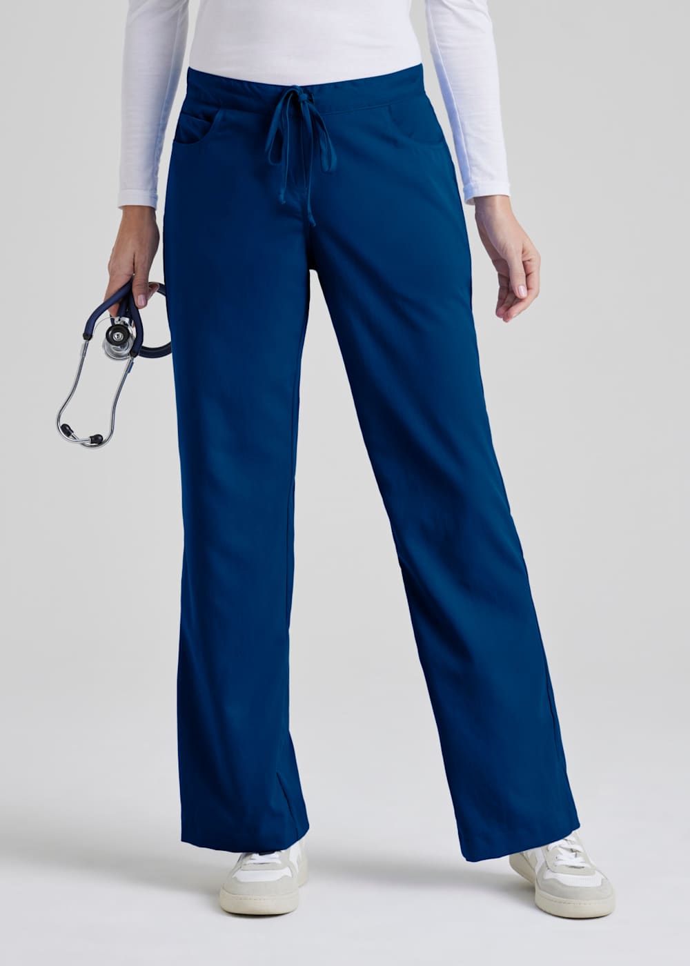thumbnail image 2 of Aramark Unisex Reversible Drawstring Scrub Pant Navy Size Medium With Pockets 2 of 3
