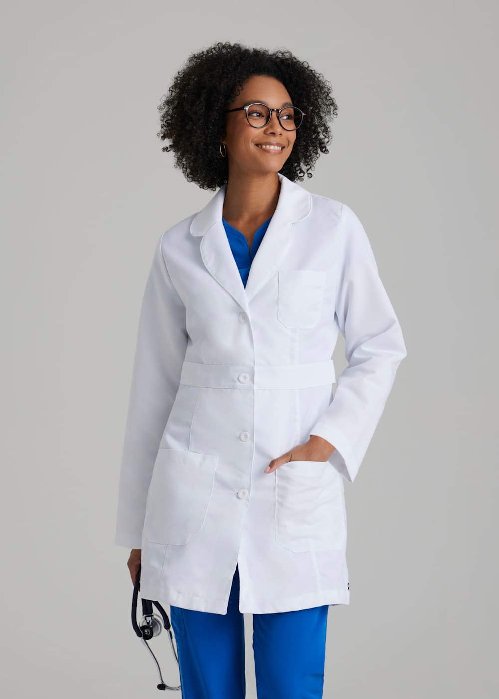 Lily 3-Pocket 34 Inch Lab Coat