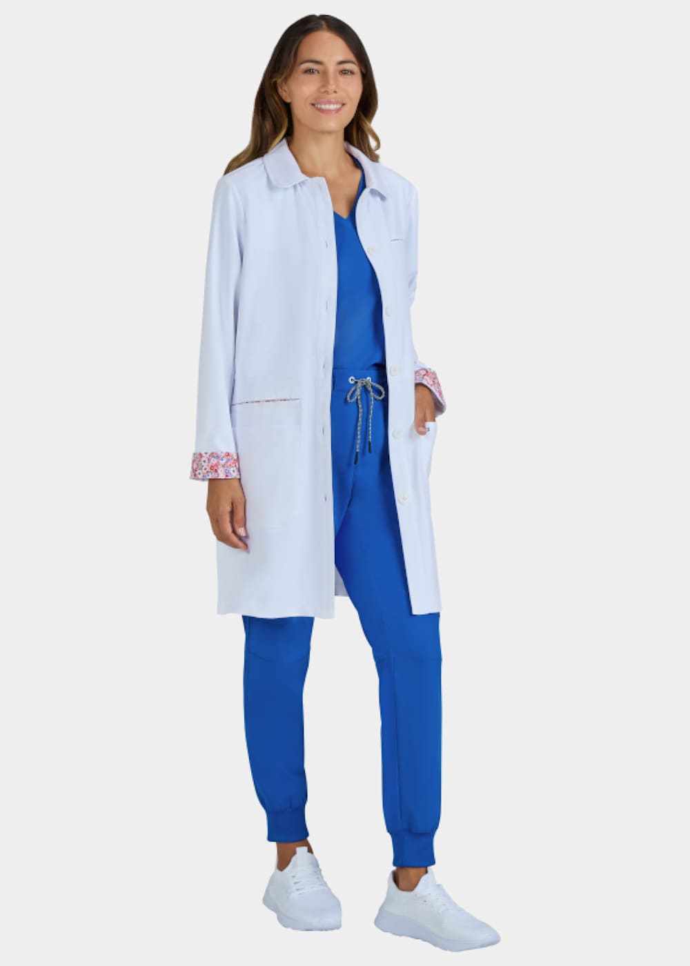 Koi Koi Essentials Fusion 4-Pocket 34.5 Lab Coat with Print Lining