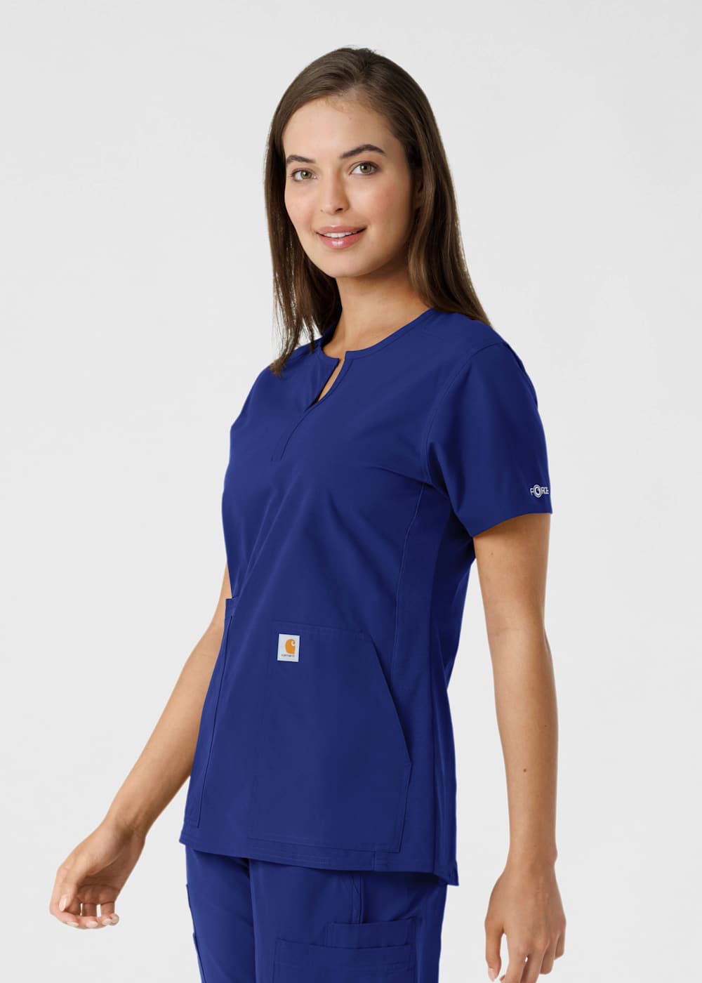 3-Pocket Notch Neck Knit Panel Top