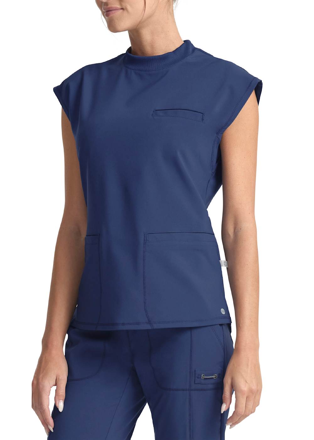 4-Pocket Rib Collar Neck With Ring Snap Closure Rib Knit