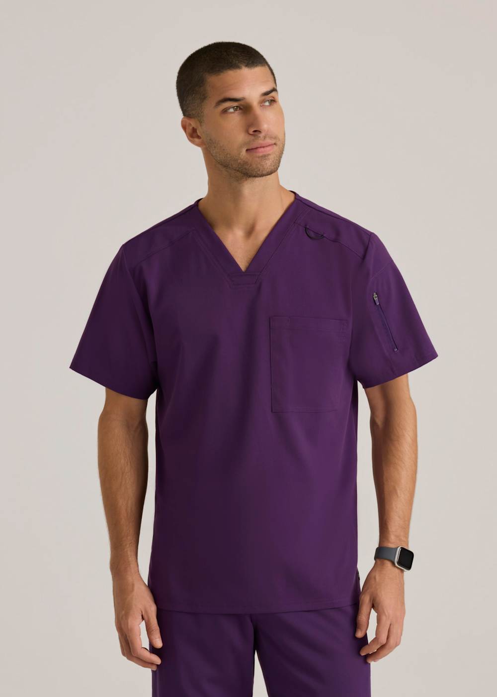 Grey's Anatomy Spandex Stretch Murphy Men's 2 Pocket Scrub Top