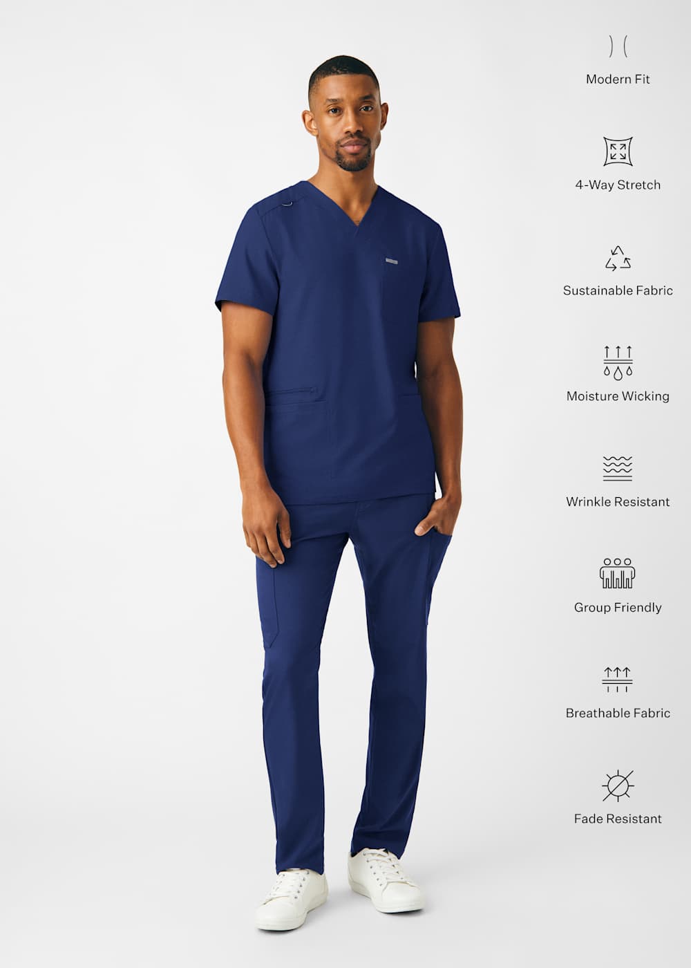 8-Pocket Rib Knit Waistband Men's Cargo Pant | Scrubs & Beyond