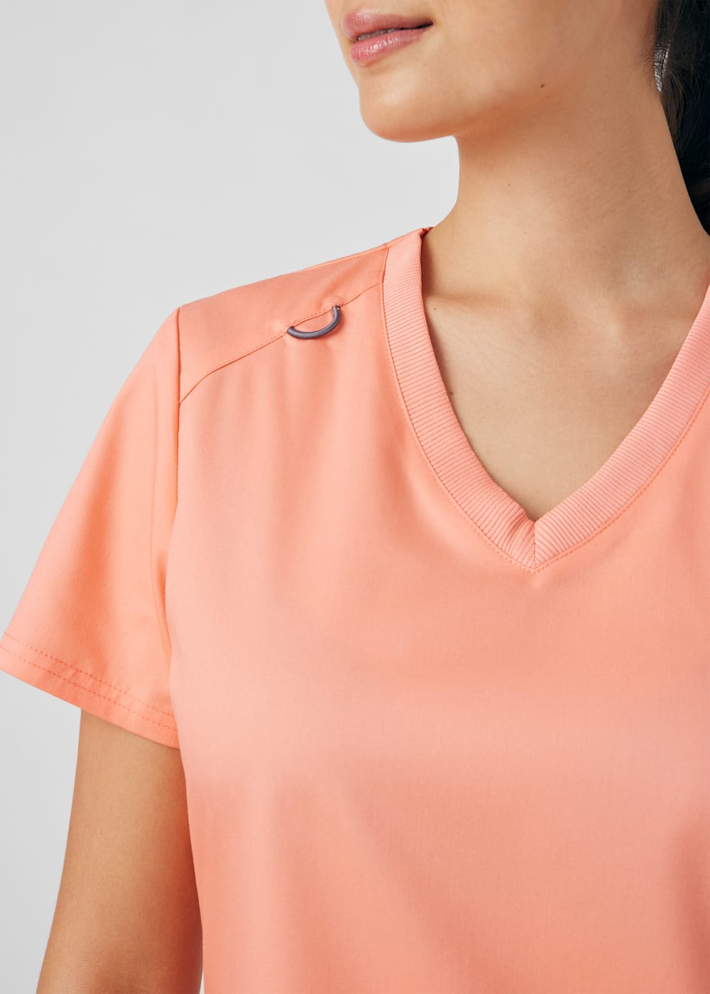 3-Pocket V-Neck Rib Knit Top