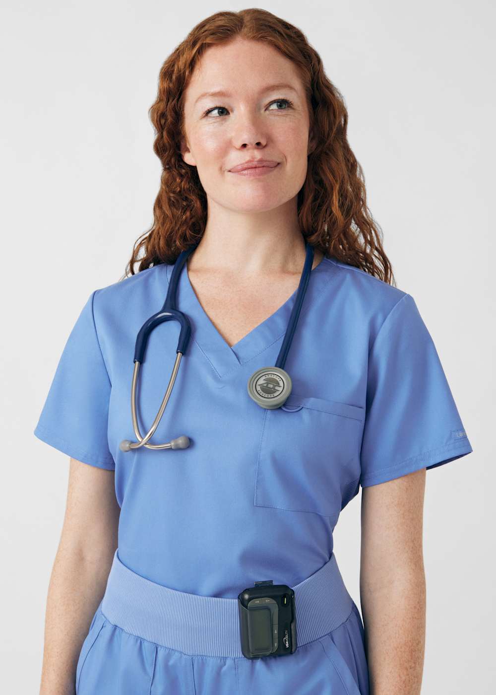 2-Pocket V-Neck Rib Knit Top | Scrubs & Beyond