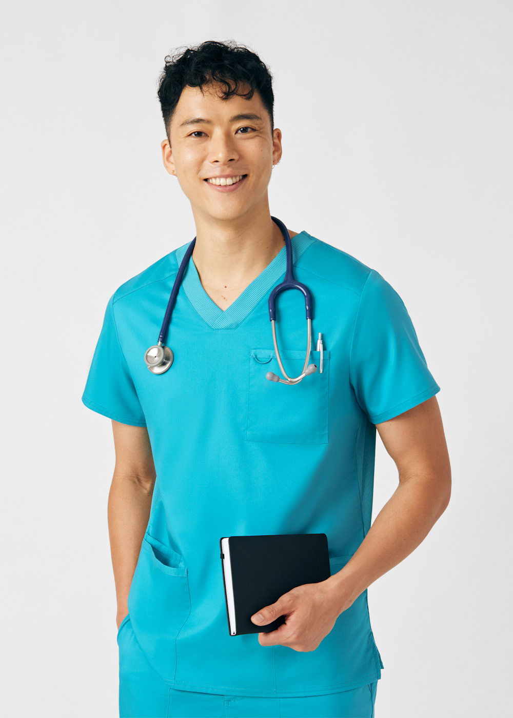 4-Pocket V-Neck Rib Knit Men's Top | Scrubs & Beyond